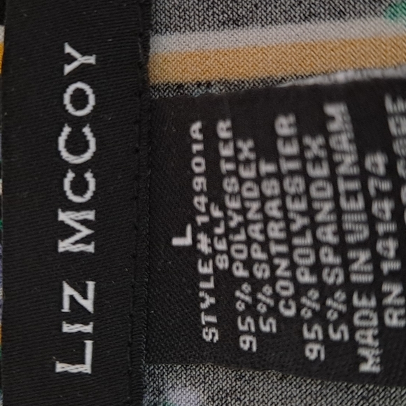 LIZ McCOY...mid sleeve  top..size L ...multi  color  ..blk - Picture 4 of 5